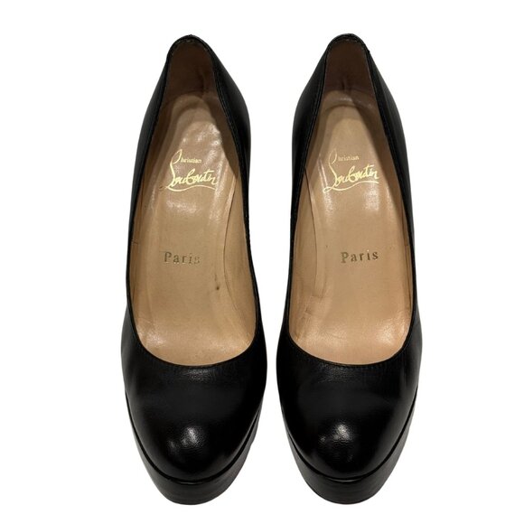 Christian Louboutin black patent Round Toe platform pump 6.5/36.5 - Picture 5 of 5